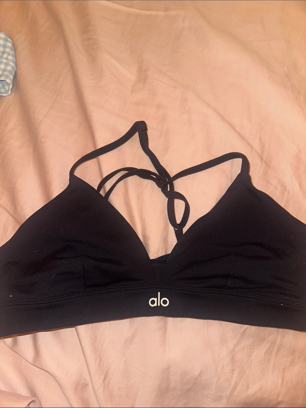 ALO Yoga Black Strappy Sports Bralette